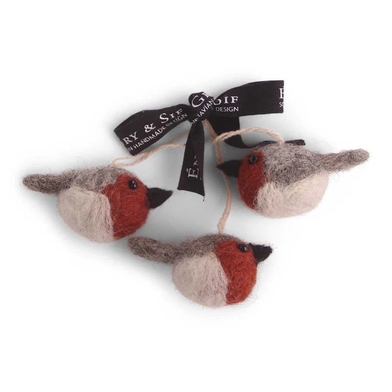 Mini Vögel Filz Osterdeko Set 3 Stück 2,5 cm