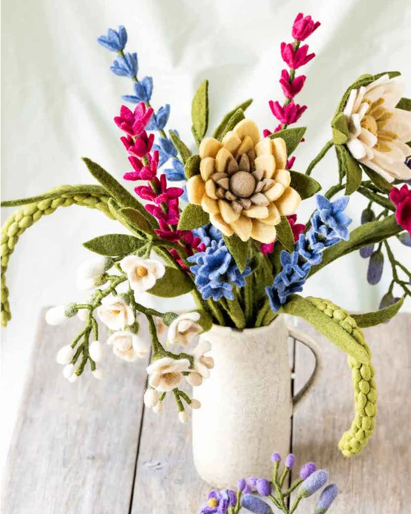 Blauregen Filzblume Weiss 35 cm