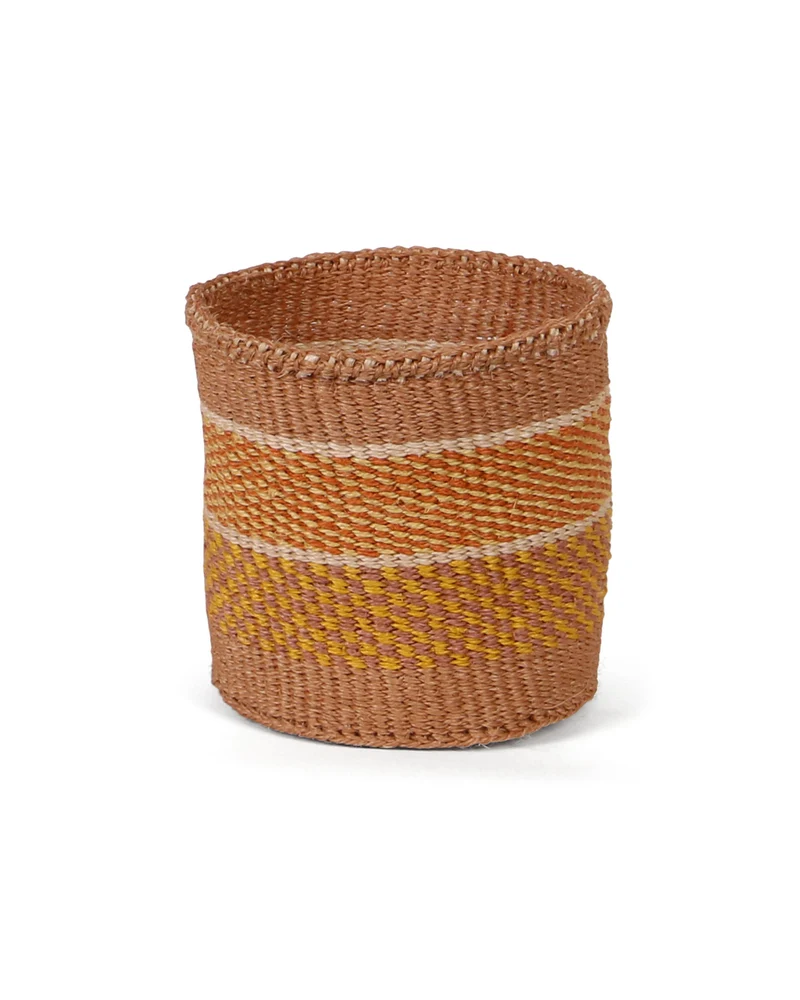 ONANA: Yellow, Burnt Orange and Brown Sisal Basket
