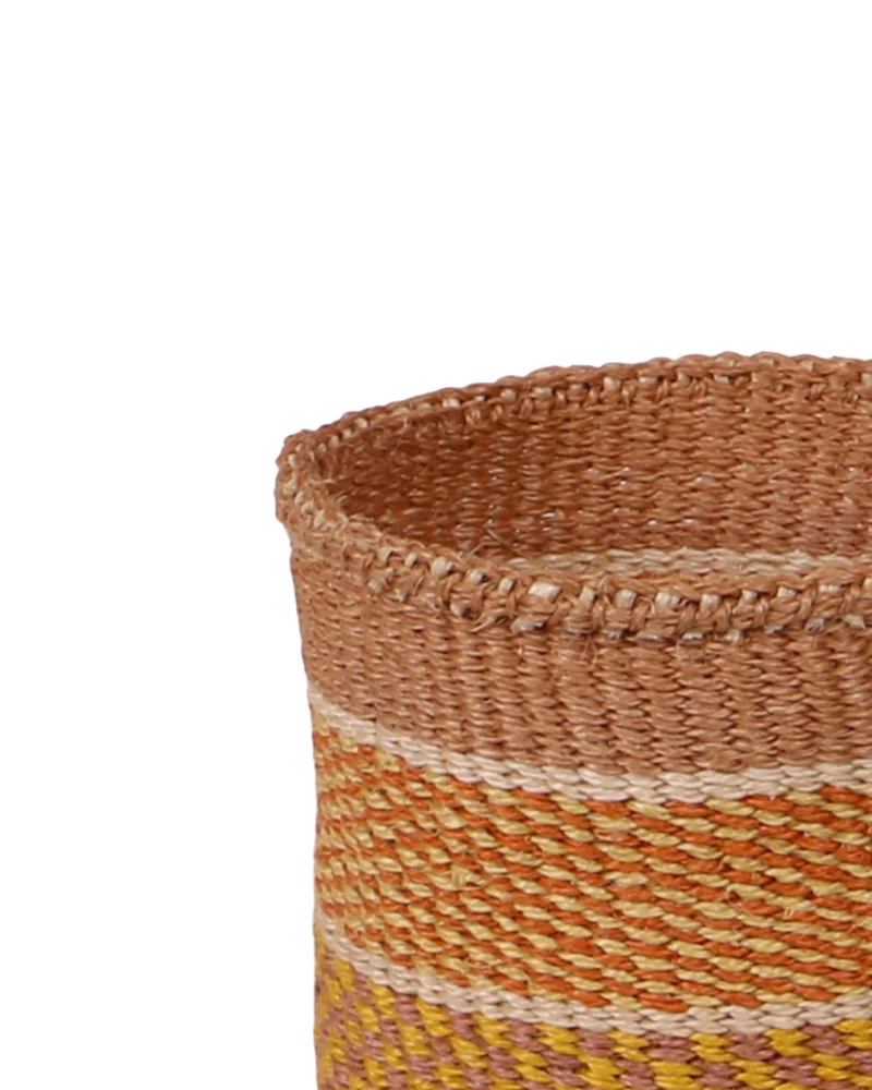 ONANA: Yellow, Burnt Orange and Brown Sisal Basket