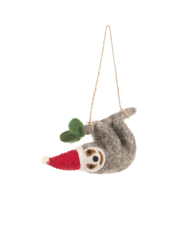 Faultier Filzanhänger Weihnachtsdeko 8 x 8 cm