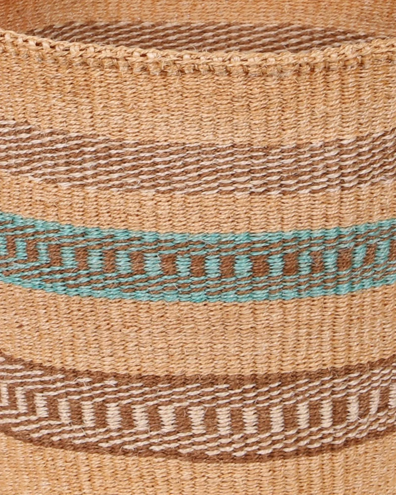 NDEGE: Natural, Turquoise and Brown Sisal Basket
