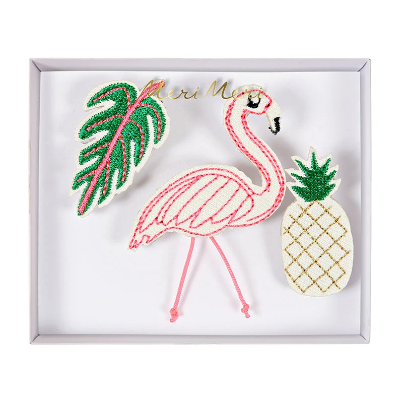 Tropical bestickte Broschen Anstecker Set 3 Stück