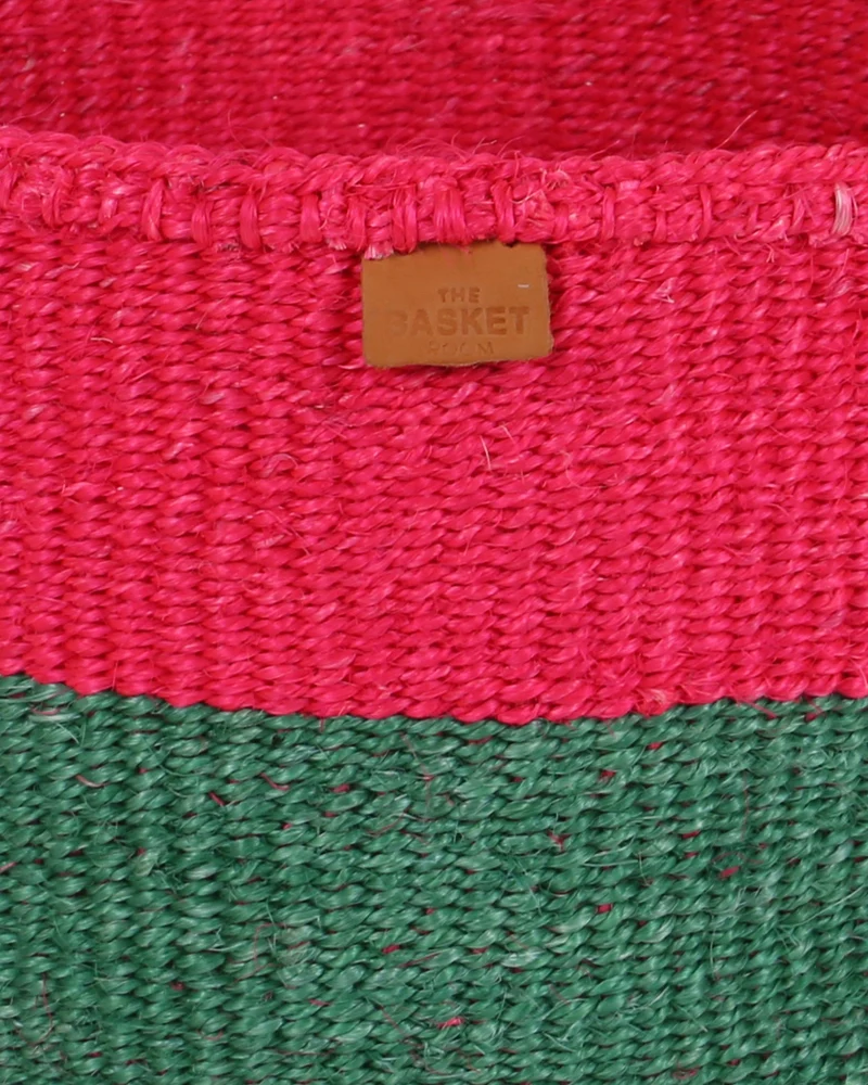 HIJI: Pink and Green Colour Block Basket