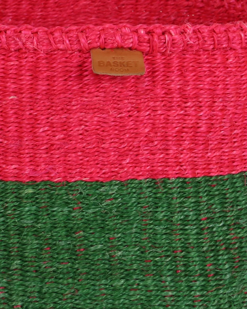 HEKIMA: Pink and Green Colour Block Basket