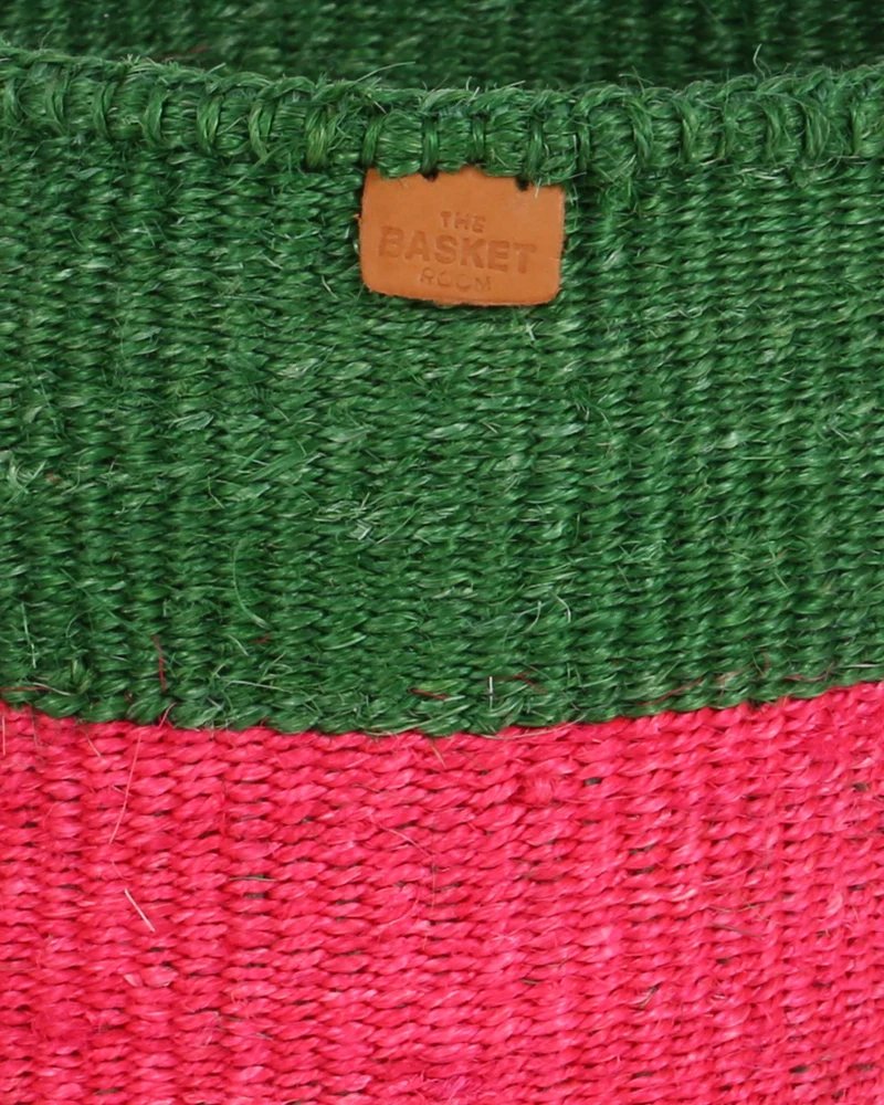 GOROFA: Green and Pink Colour Block Basket