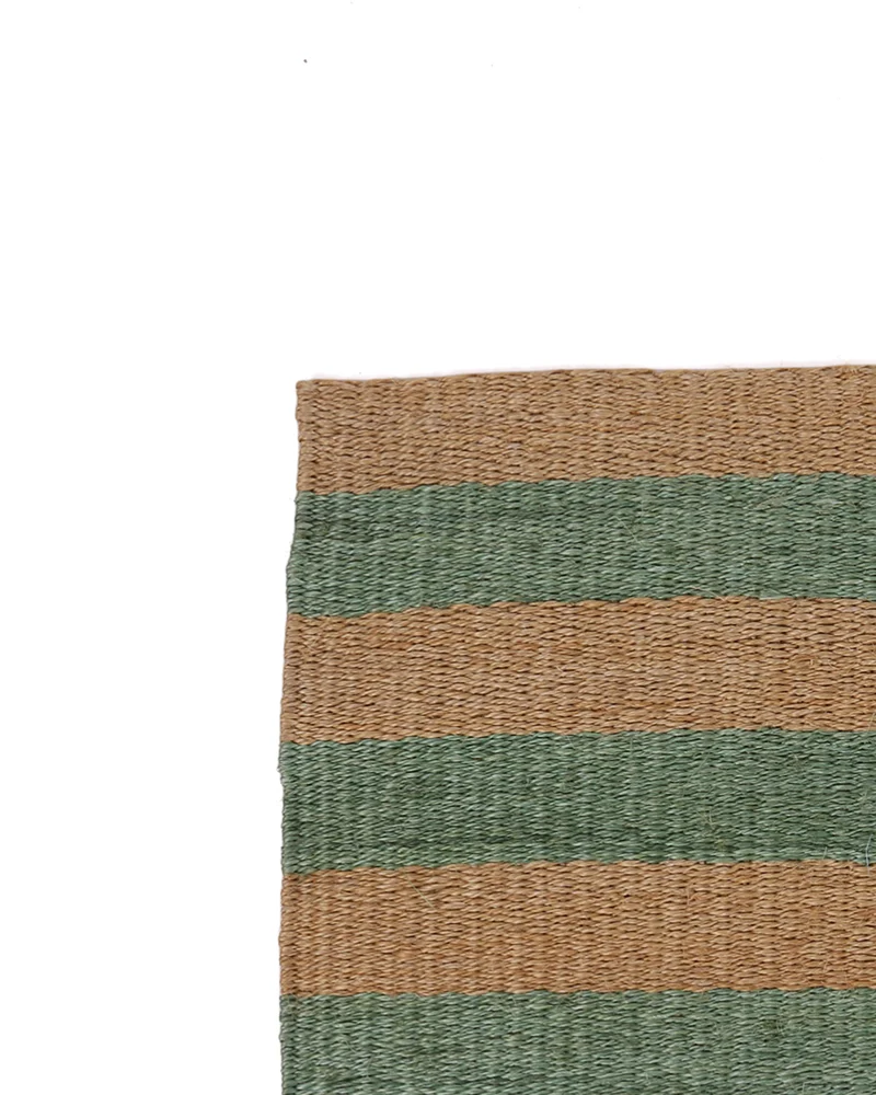 LENGO: Green & Brown Woven Sisal Doormat