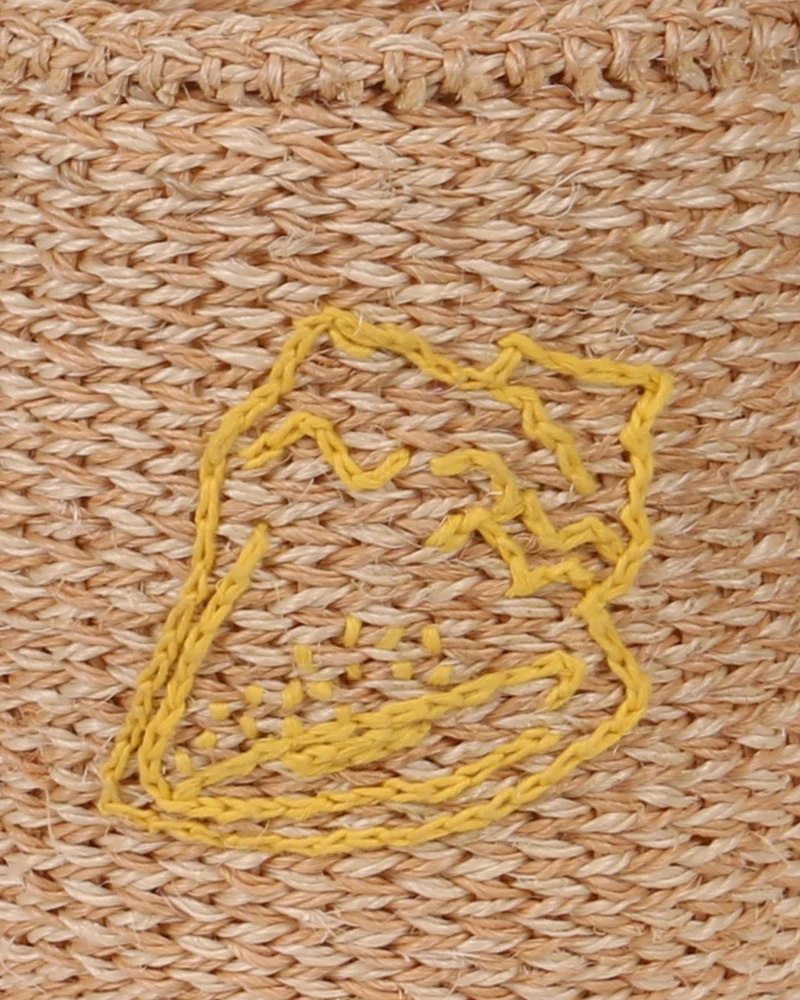 RAFIKI: Shell- Yellow Embroidered Sisal Basket