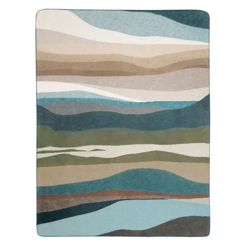 Kuscheldecke Iceland Horizon – Blau Beige