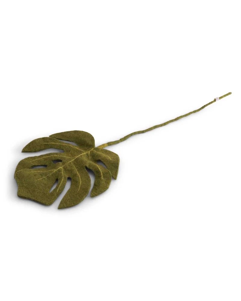 Monstera Blattzweig Filzblume 65 cm