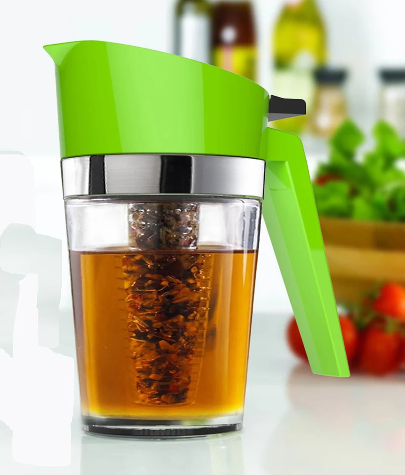 Ölkännchen mit Aromaeinsatz, 150ml, Ölspender, Ölflasche mit Infuser, Küchen-Accessoire