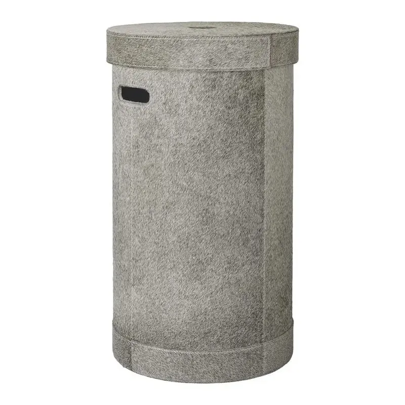 Luxus Wäschetonne aus Leder mit Deckel Java