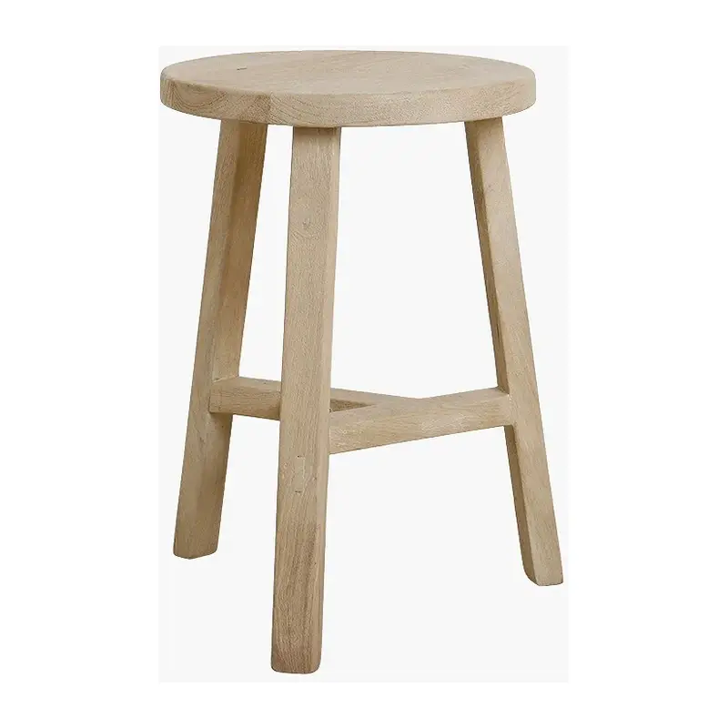Dreibeiniger Holzhocker rund