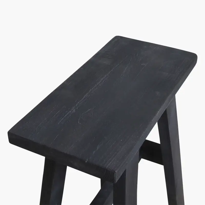 Beistellhocker Holz schwarz – Factory