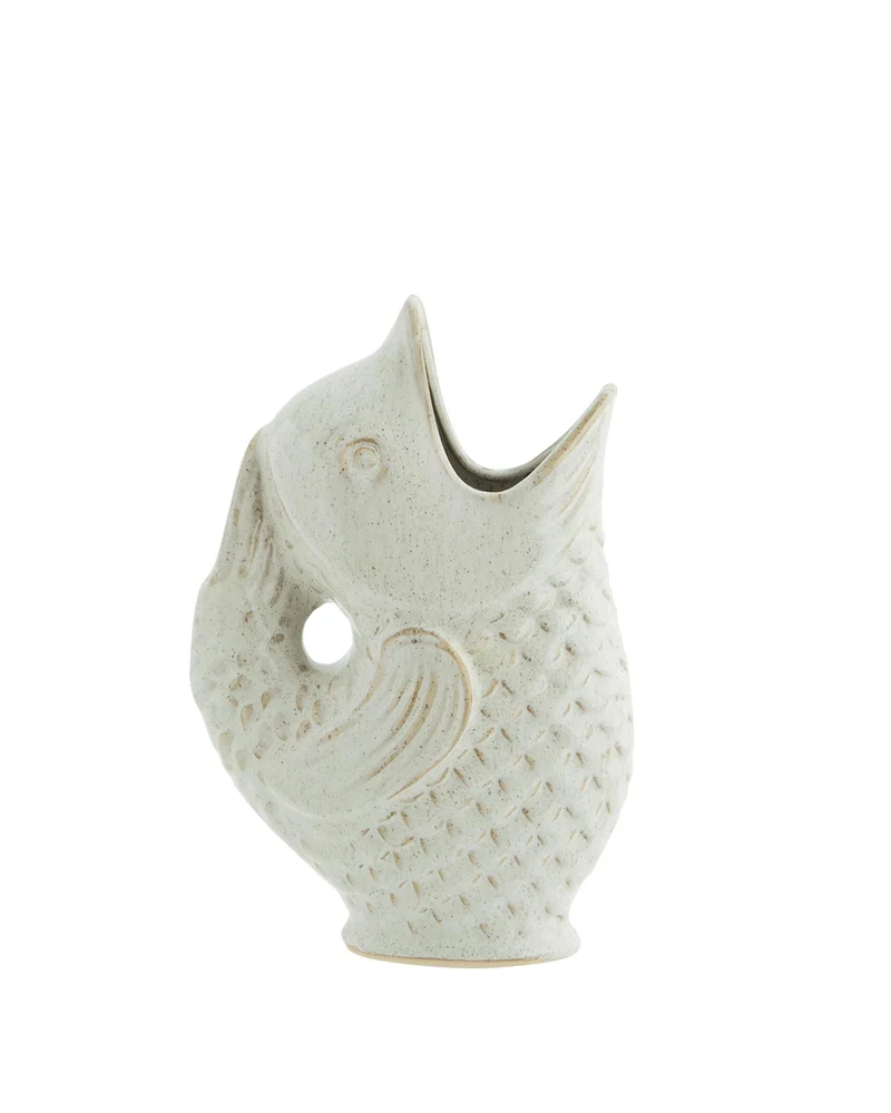 Fischvase Steingut Offwhite 23,5 cm