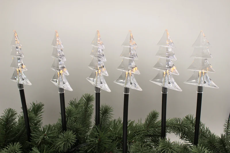 LED Außenbeleuchtung "Weihnachtsbaum", 6tlg. Winterdekoration, Gartendekoration, Batteriebetrieb