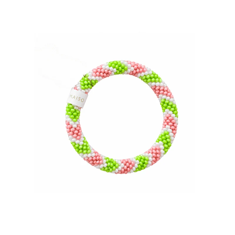 Armband Kids - Perlen - rosa-grün