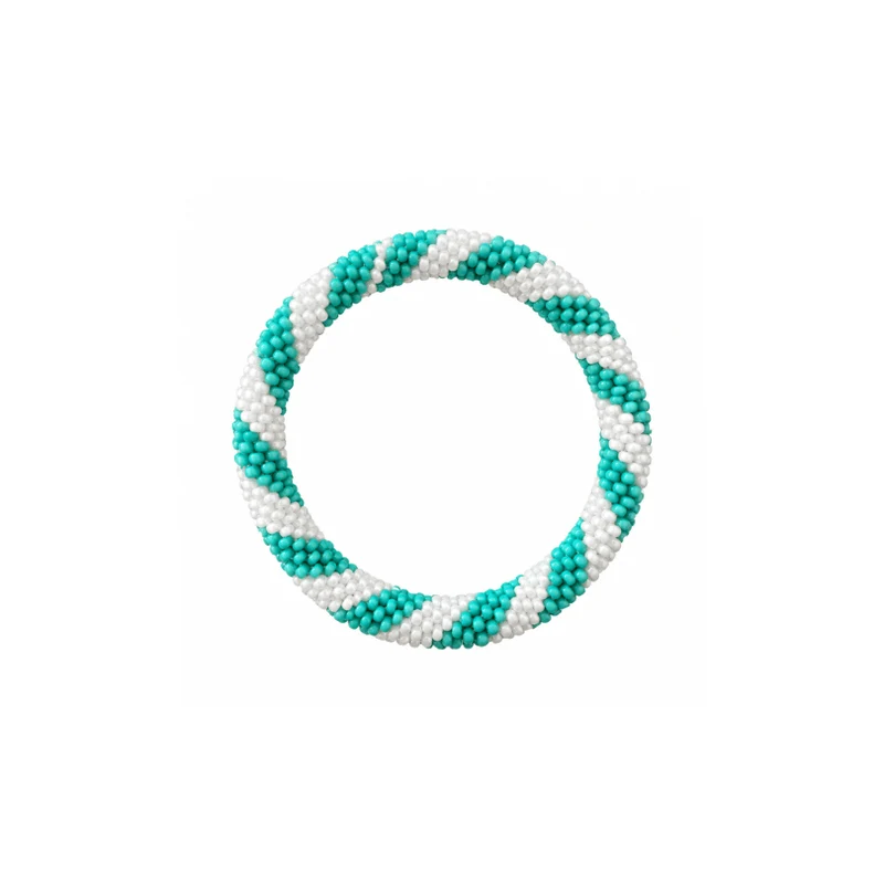 Armband Kids - Perlen - türkis weiss