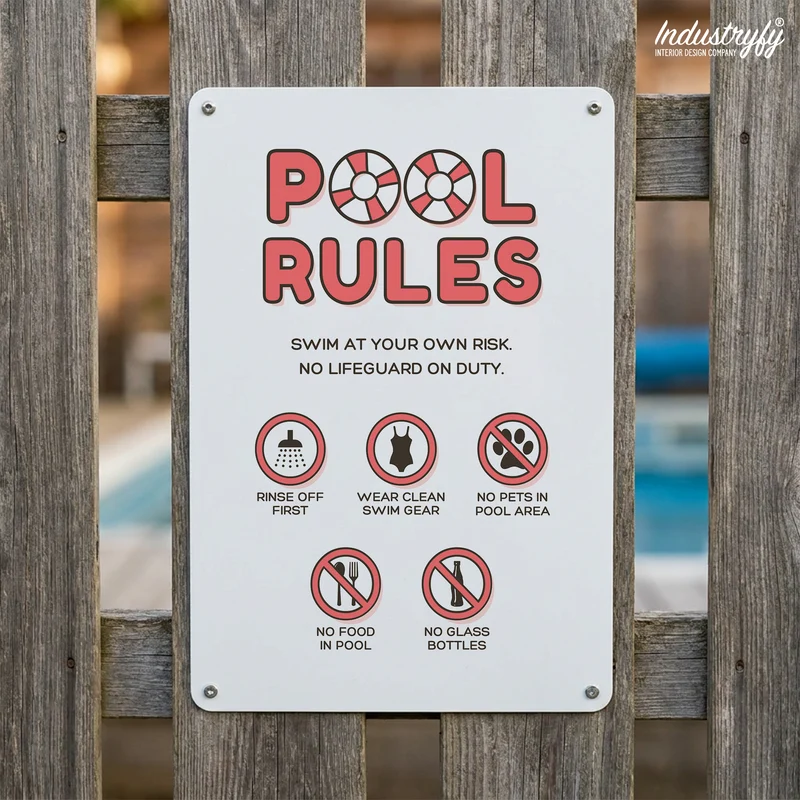 Metallschild | Pool Rules No4