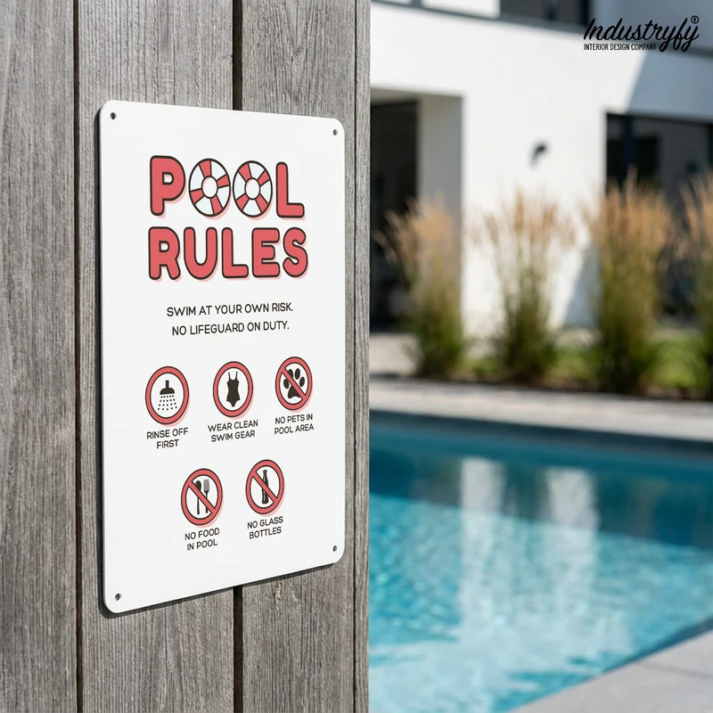 Metallschild | Pool Rules No4