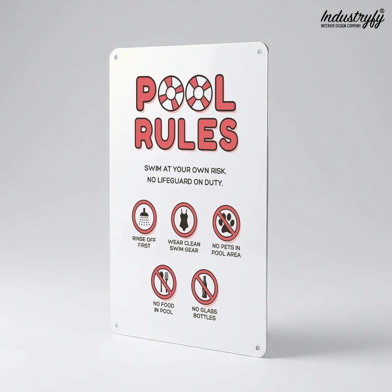 Metallschild | Pool Rules No4