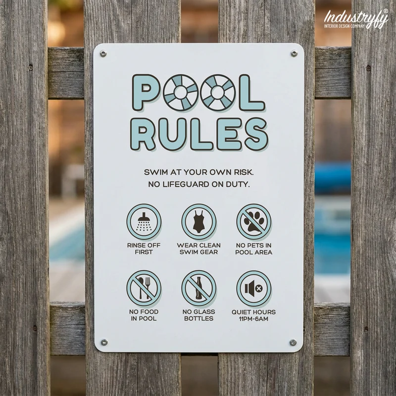 Metallschild | Pool Rules No3
