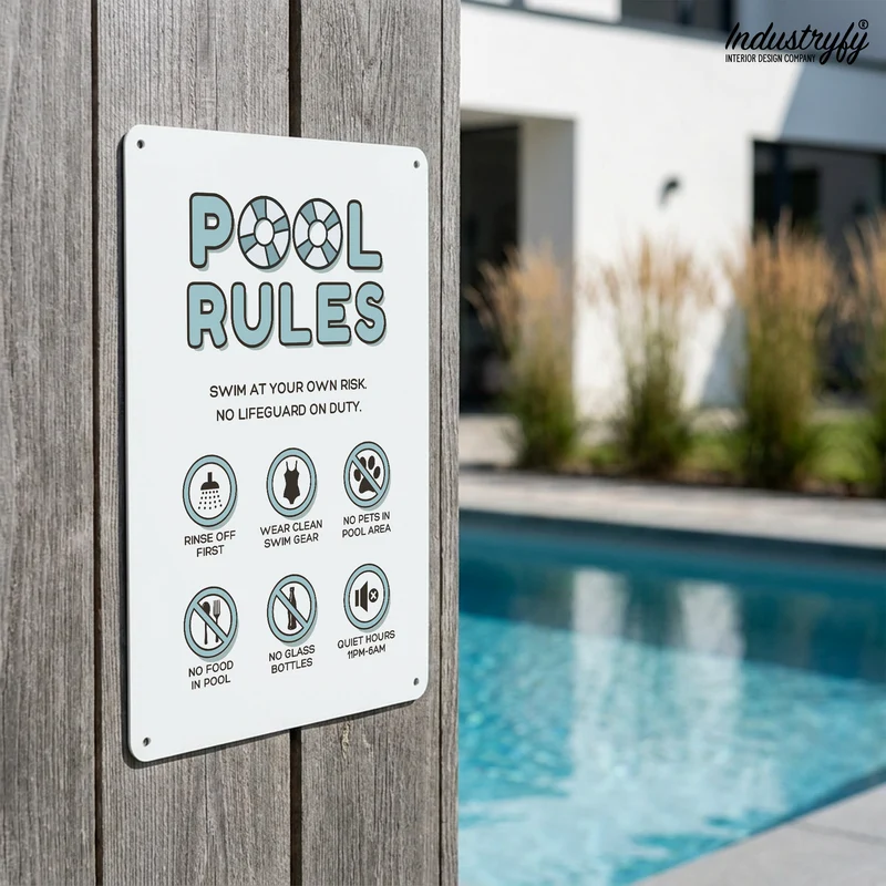 Metallschild | Pool Rules No3