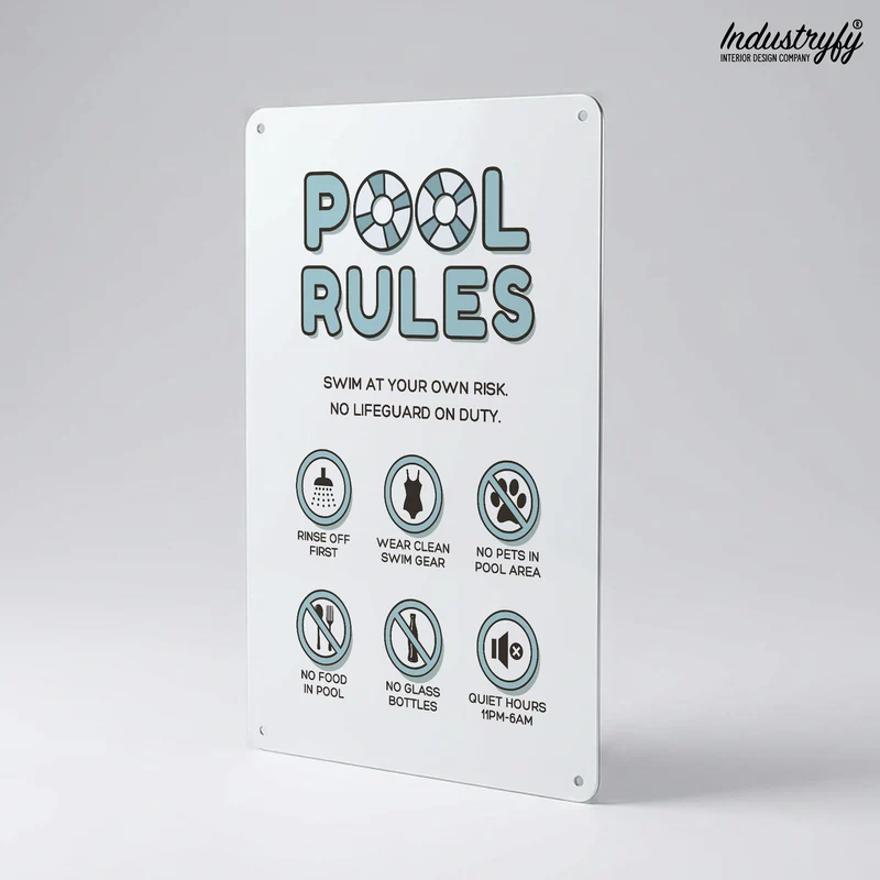 Metallschild | Pool Rules No3