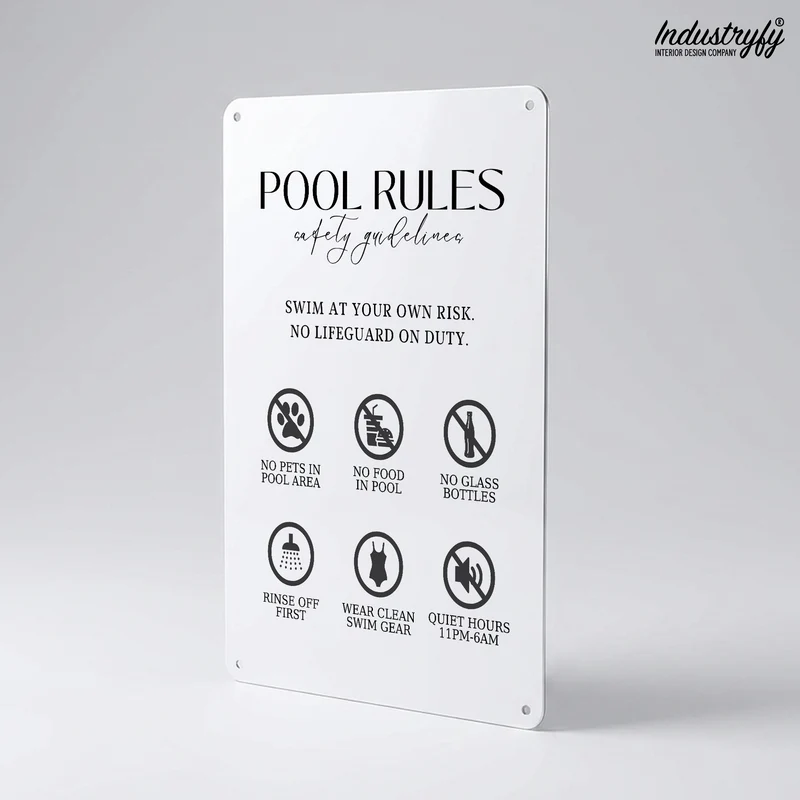 Metallschild | Pool Rules No2