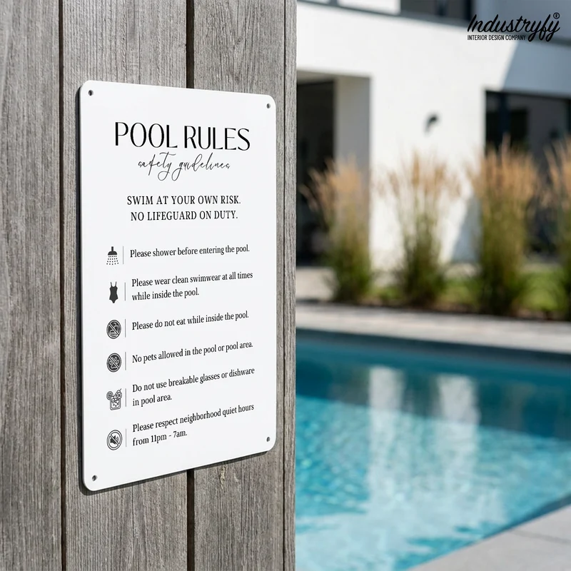 Metallschild | Pool Rules No1