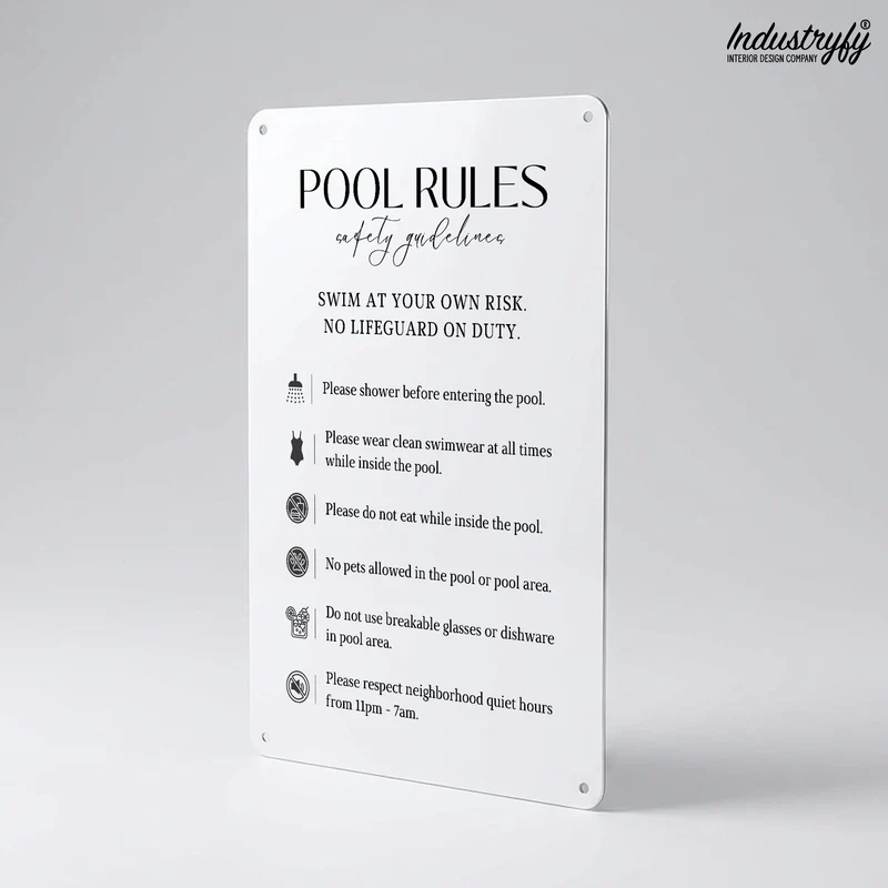 Metallschild | Pool Rules No1