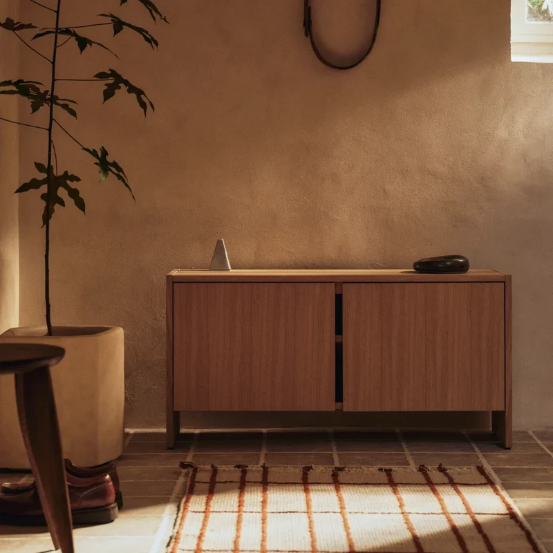Sen Teppichläufer Wolle kariert 80 × 200 cm - ferm LIVING