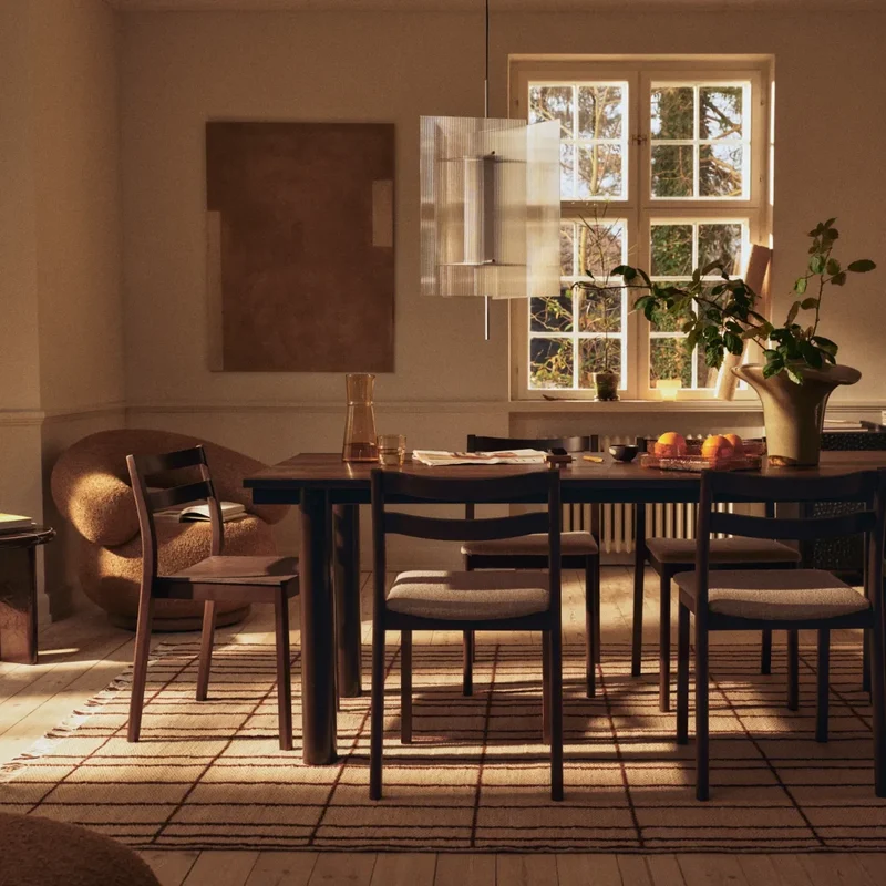 Sen Wollteppich kariert flachgewebt - ferm LIVING