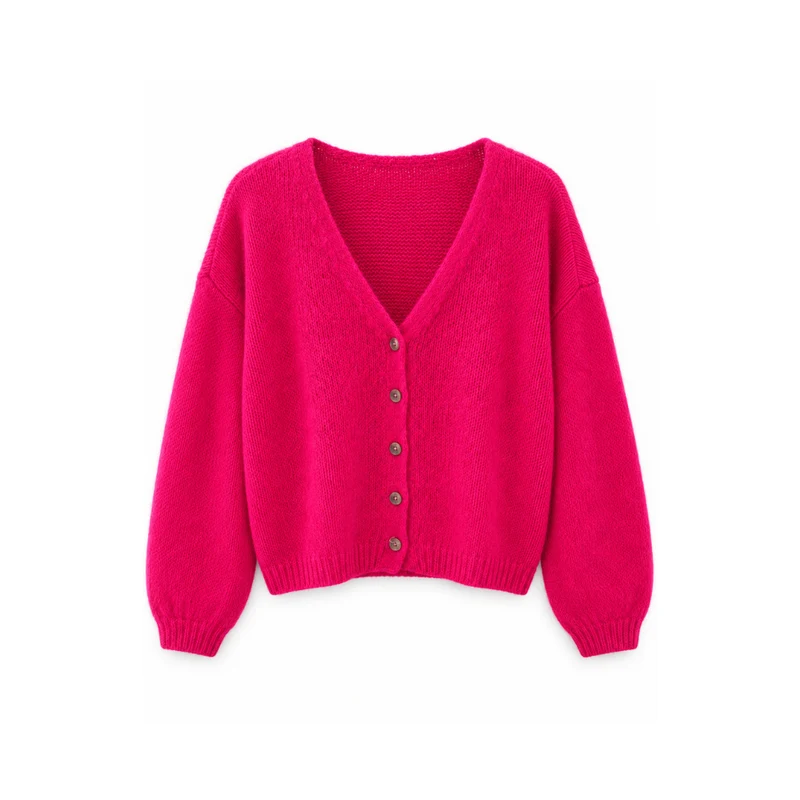 Strickjacke - MINNA - Mohair Wolle - pink