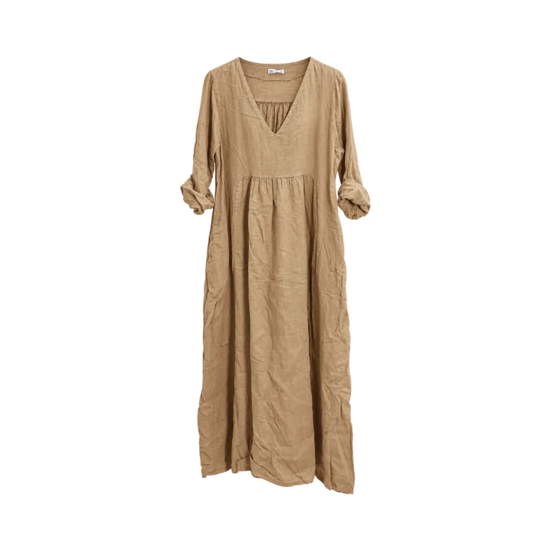 Leinenkleid - 100% Leinen - beige natur