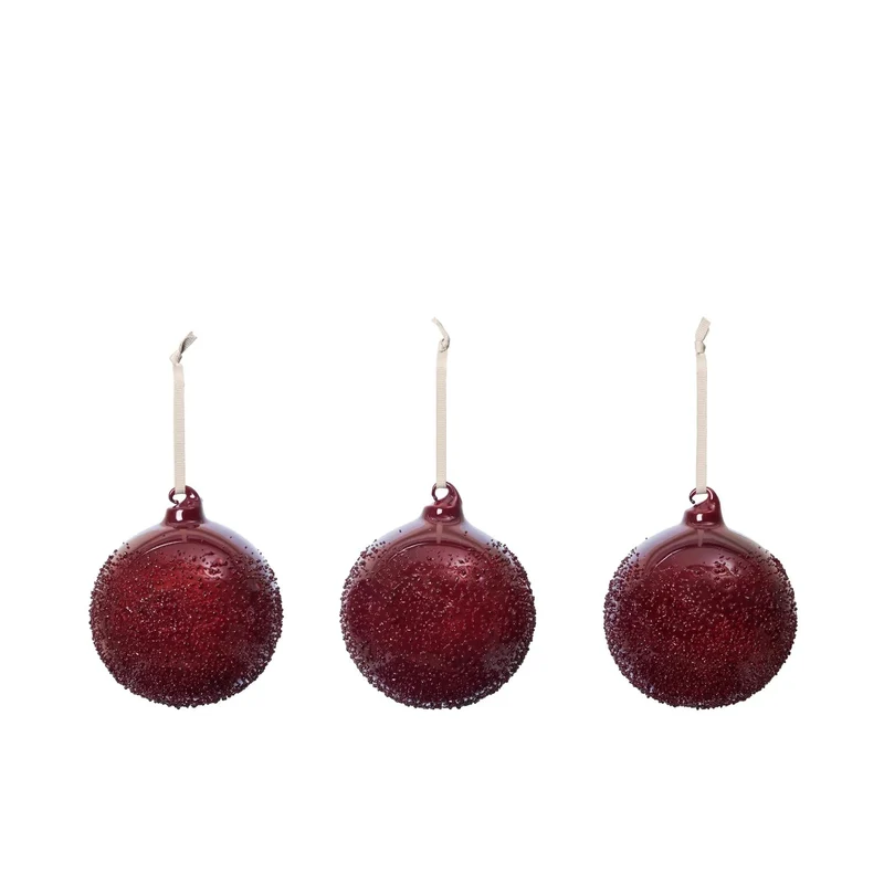Flurry Christbaumkugeln aus Glas 3er-Set Rot & Weiß - ferm LIVING