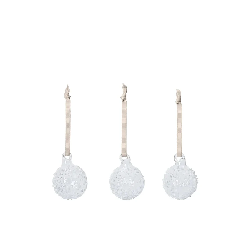 Flurry Christbaumkugeln aus Glas 3er-Set Rot & Weiß - ferm LIVING
