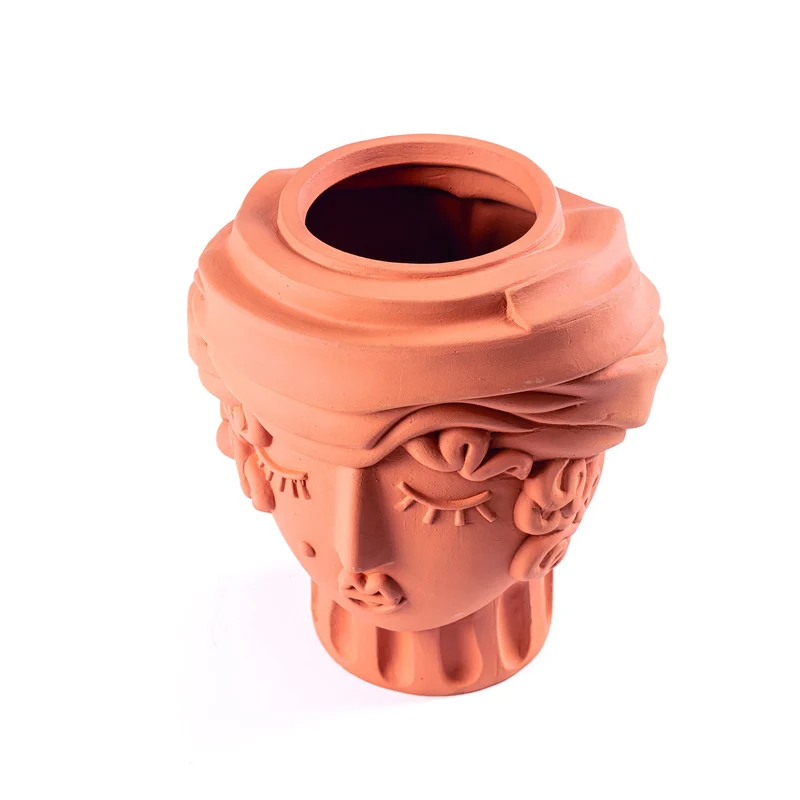 Seletti Magna Graecia Kopf Vase aus Terrakotta – Vase mit Gesicht Mann & Frau