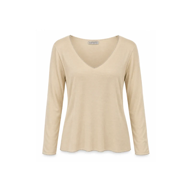 Langarm Shirt - COLETTE - creme