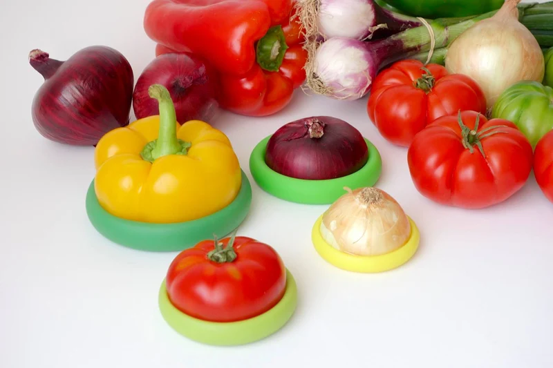 Vakuum Frischhaltedeckel, 4tlg., Frische-Wunder, Obst und Gemüse, Frischhaltefolie