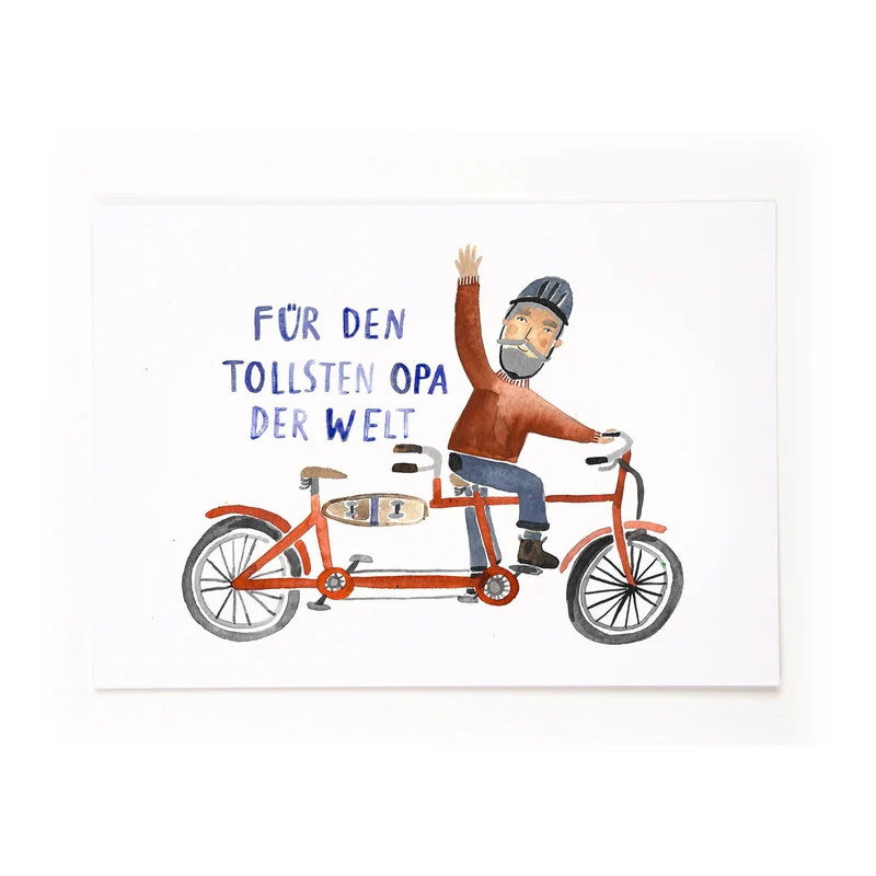 Tollster Opa Postkarte A6