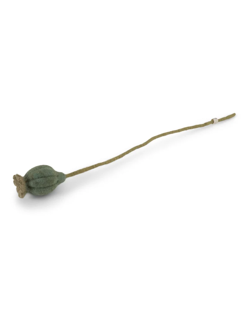 Mohnkopf Filzblume Grün 35 cm