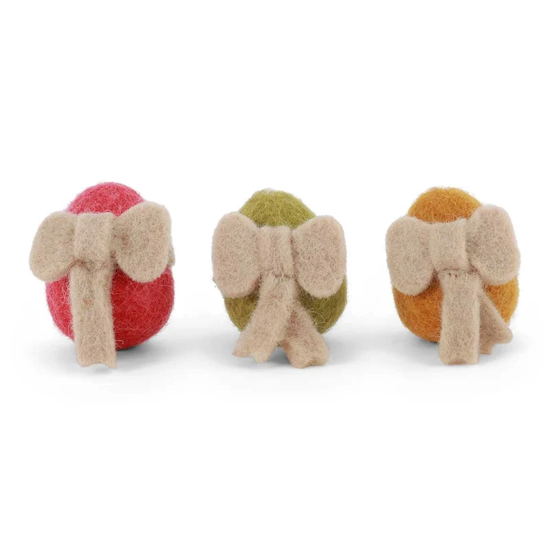 Ostereier mit Schleife Filzanhänger Osterdeko 3er Set