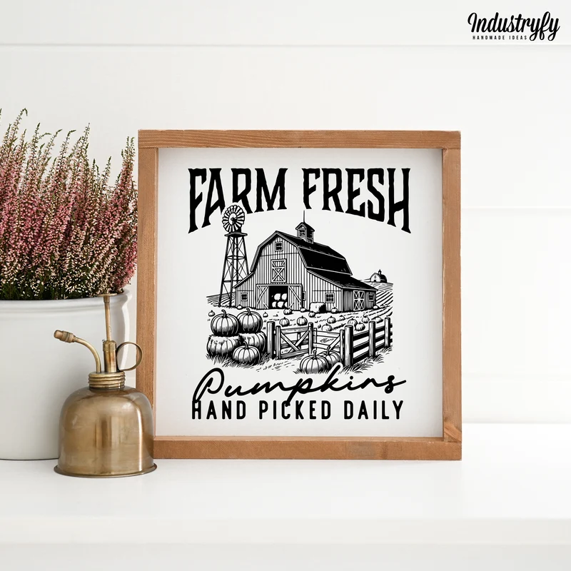 Landhaus Schild | Farm Fresh Pumpkins No9