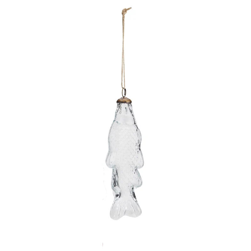 Deko Fisch Glas Anhänger 15 cm