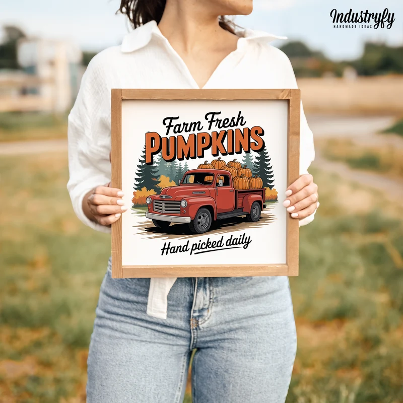 Landhaus Schild | Farm Fresh Pumpkins No8
