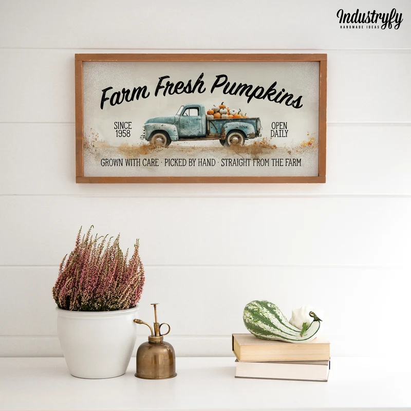 Landhaus Schild | Farm Fresh Pumpkins No10