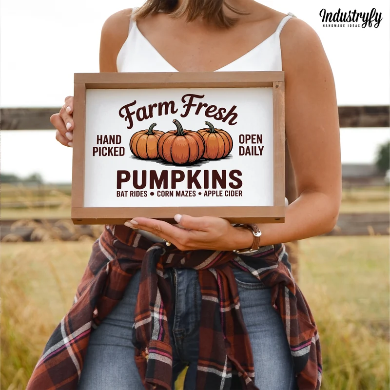 Landhaus Schild | Farm Fresh Pumpkins No6