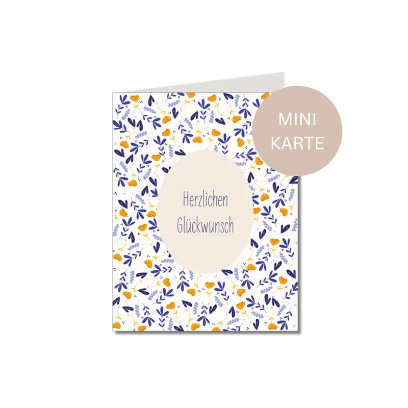 Mini Karte - Klappkarte - Herzlichen Glückwunsch Viintage