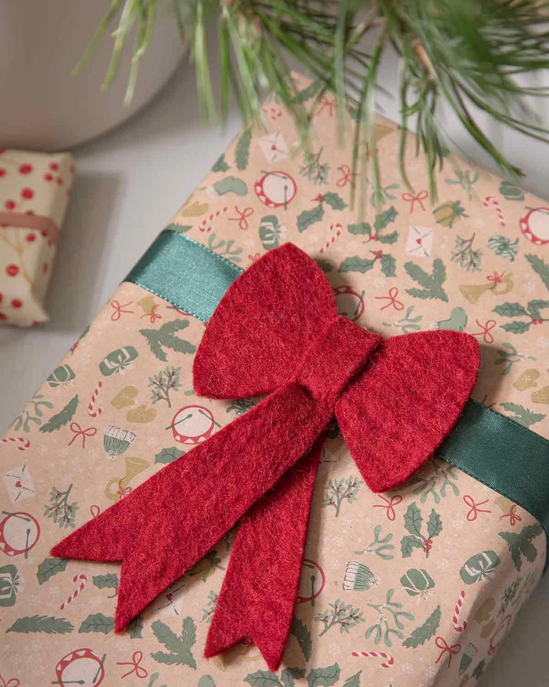 Schleife Filzanhänger Weihnachtsdeko Rot 14 cm